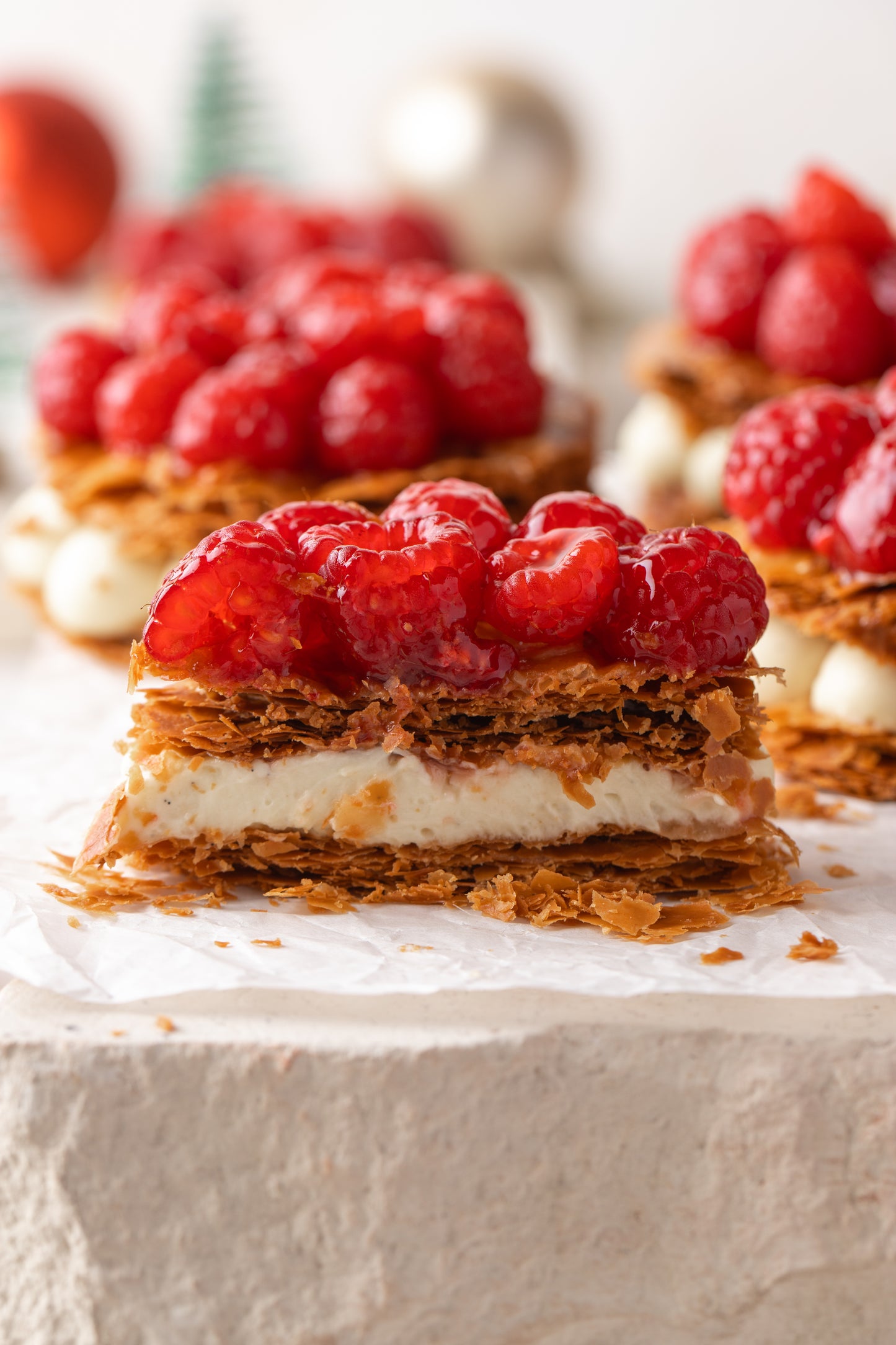 Vanilla Raspberry Mille Feuille