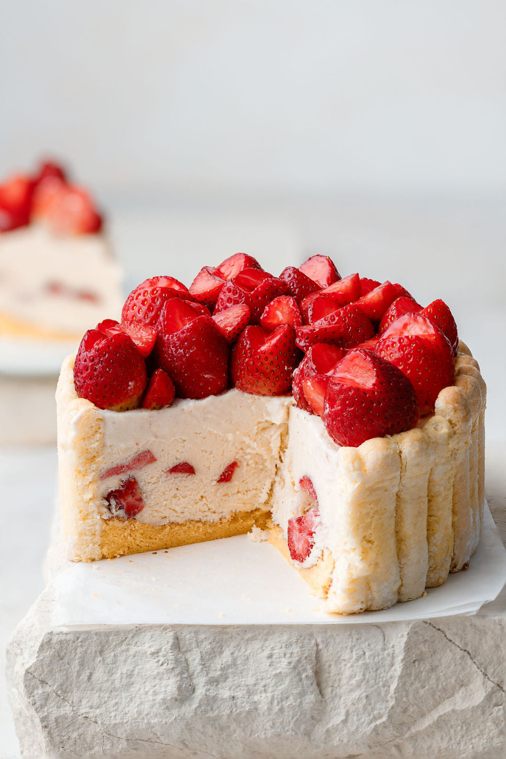 Vanilla Strawberry Anise and Almond Charlotte