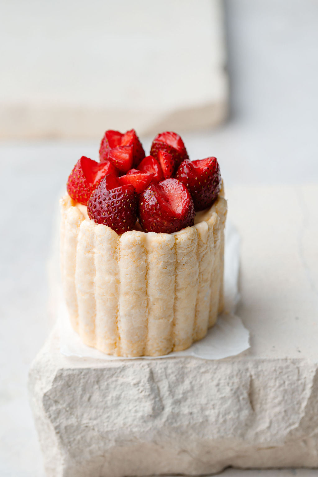 Vanilla Strawberry Anise and Almond Charlotte