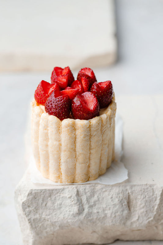 Vanilla Strawberry Anise and Almond Charlotte